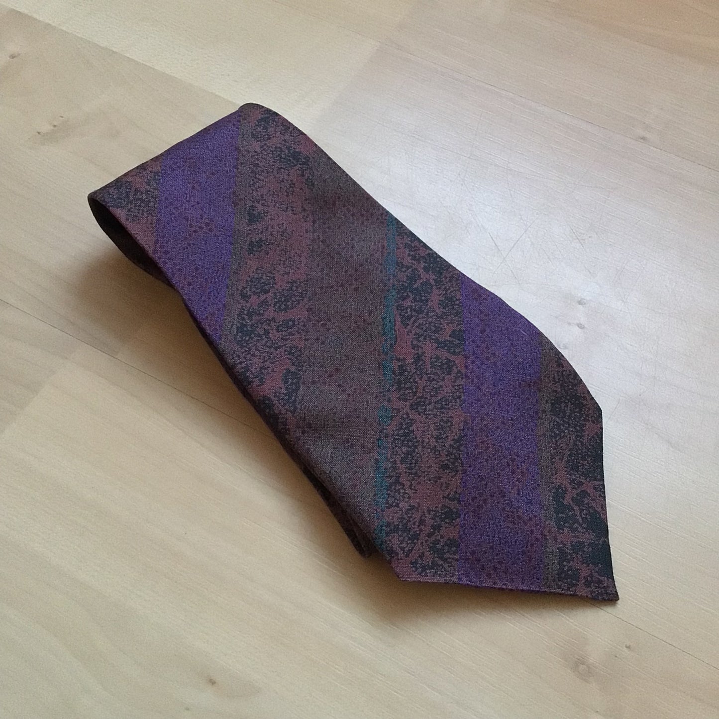 Harrods Made in England Multicoloured Purple All Silk Tie