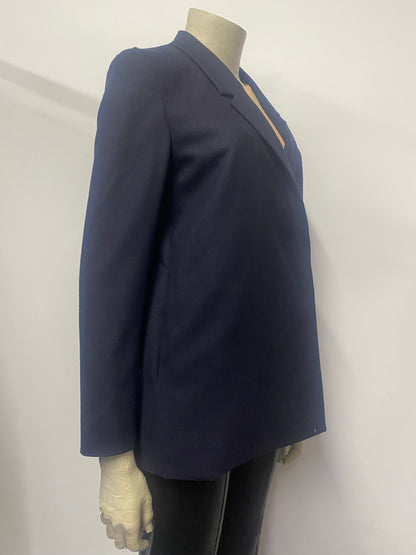 COS Navy Wool Concealed Button Blazer Jacket 6