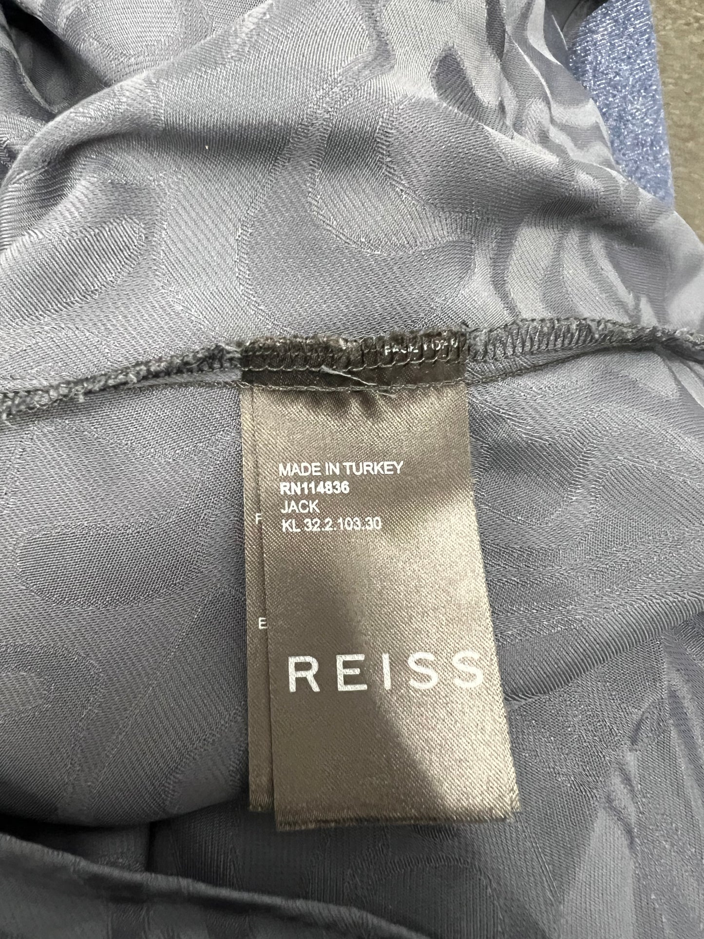 Reiss Blue Patterned Dress Shirt Size Large