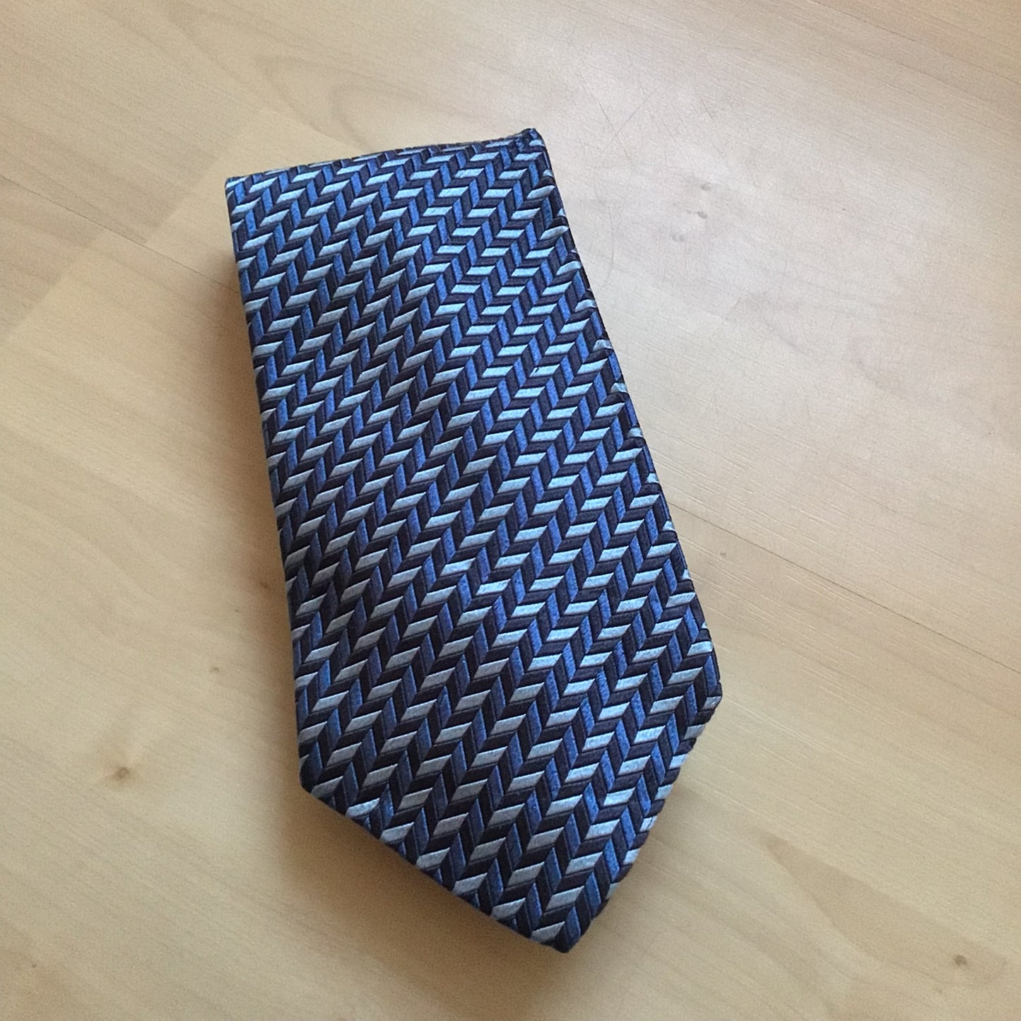 Balmain Paris Blue Patterned Tie 100% Silk Made in Italy
