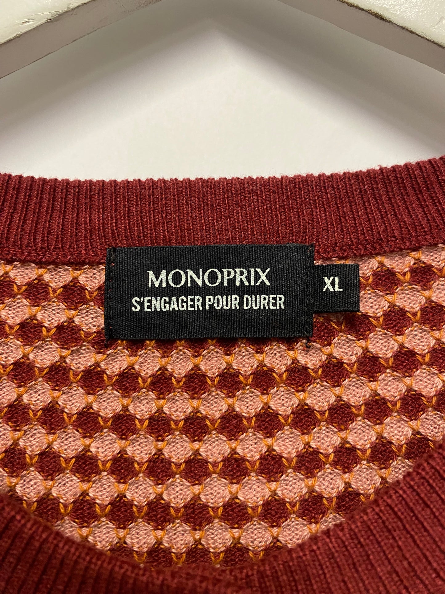 Monoprix Red and Pink Cardigan XL