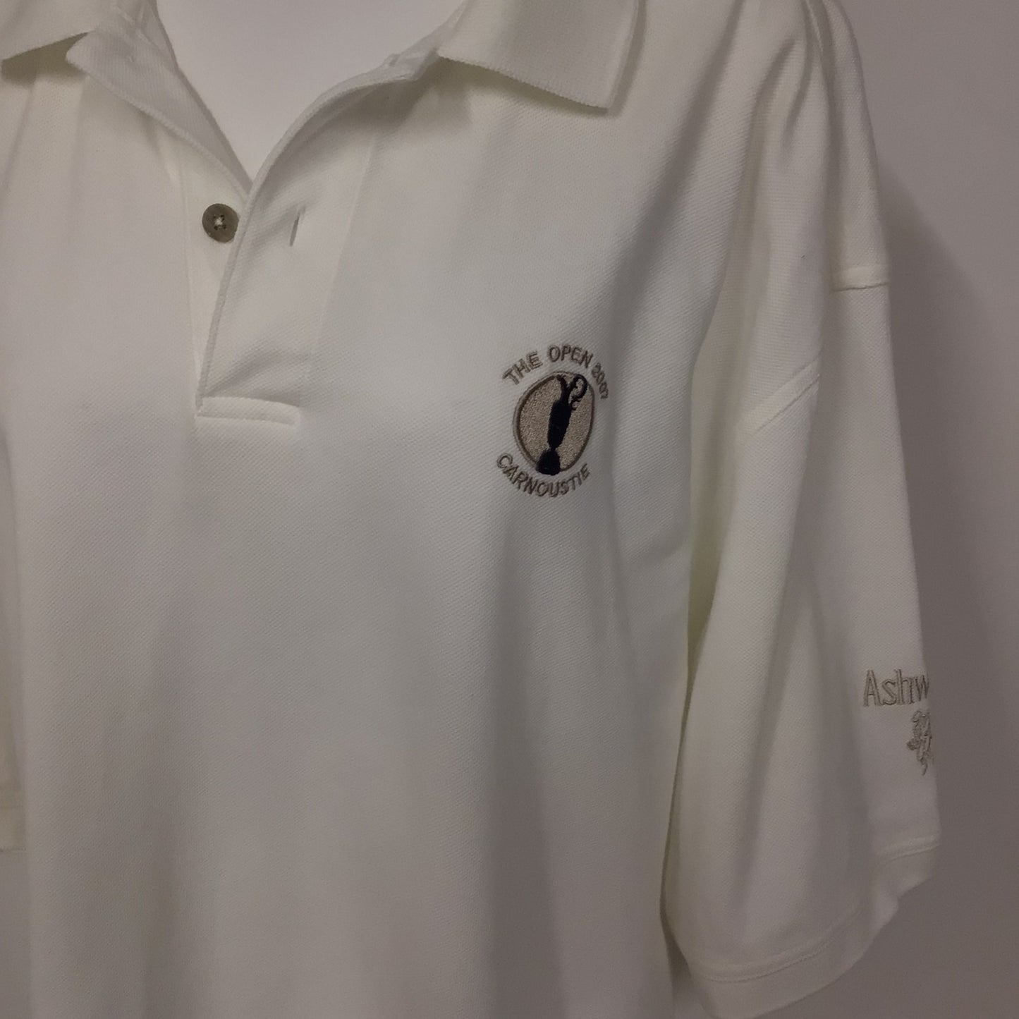 BNWT Ashworth White 'The Open 2007 Carnoustie' Polo Shirt Size XXL