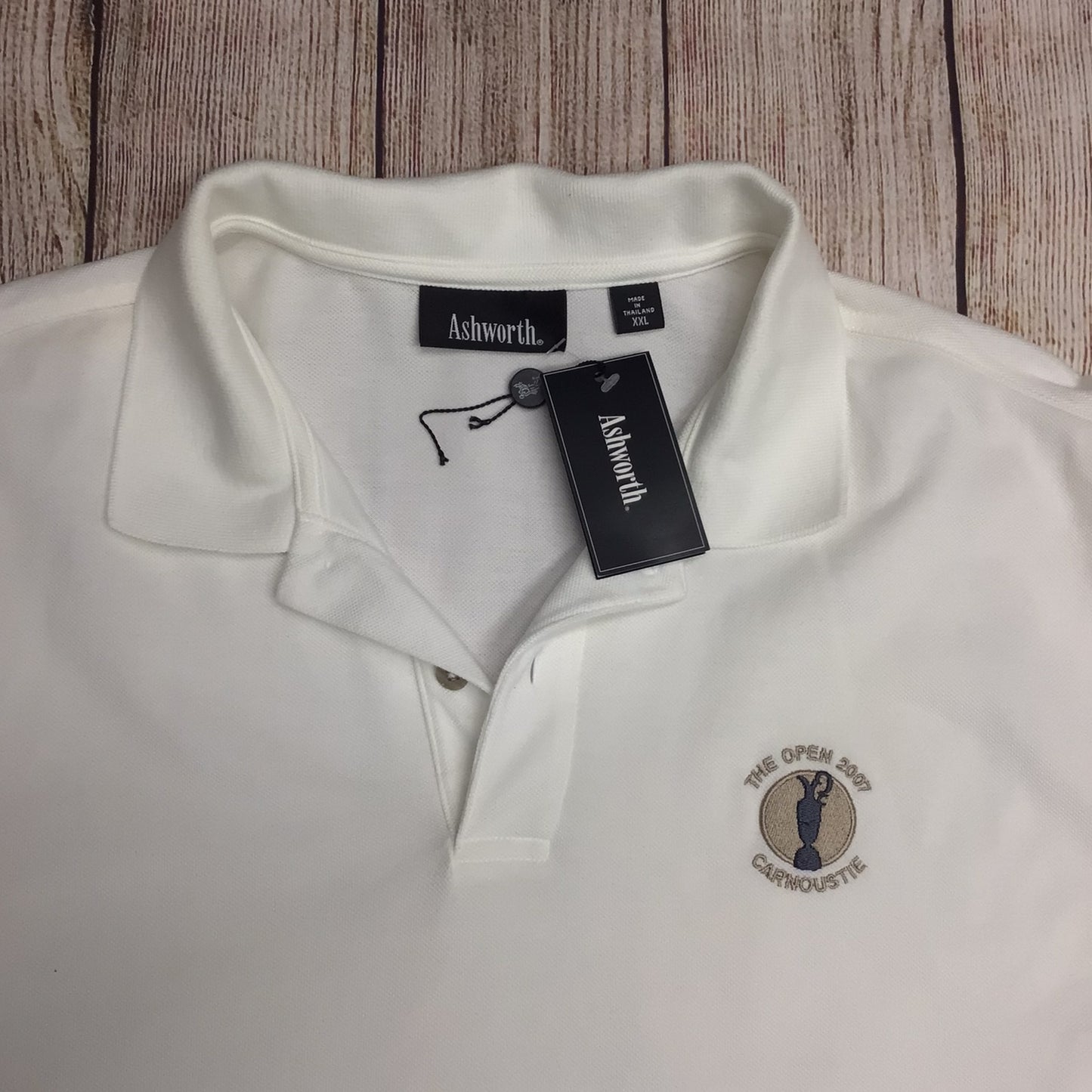 BNWT Ashworth White 'The Open 2007 Carnoustie' Polo Shirt Size XXL