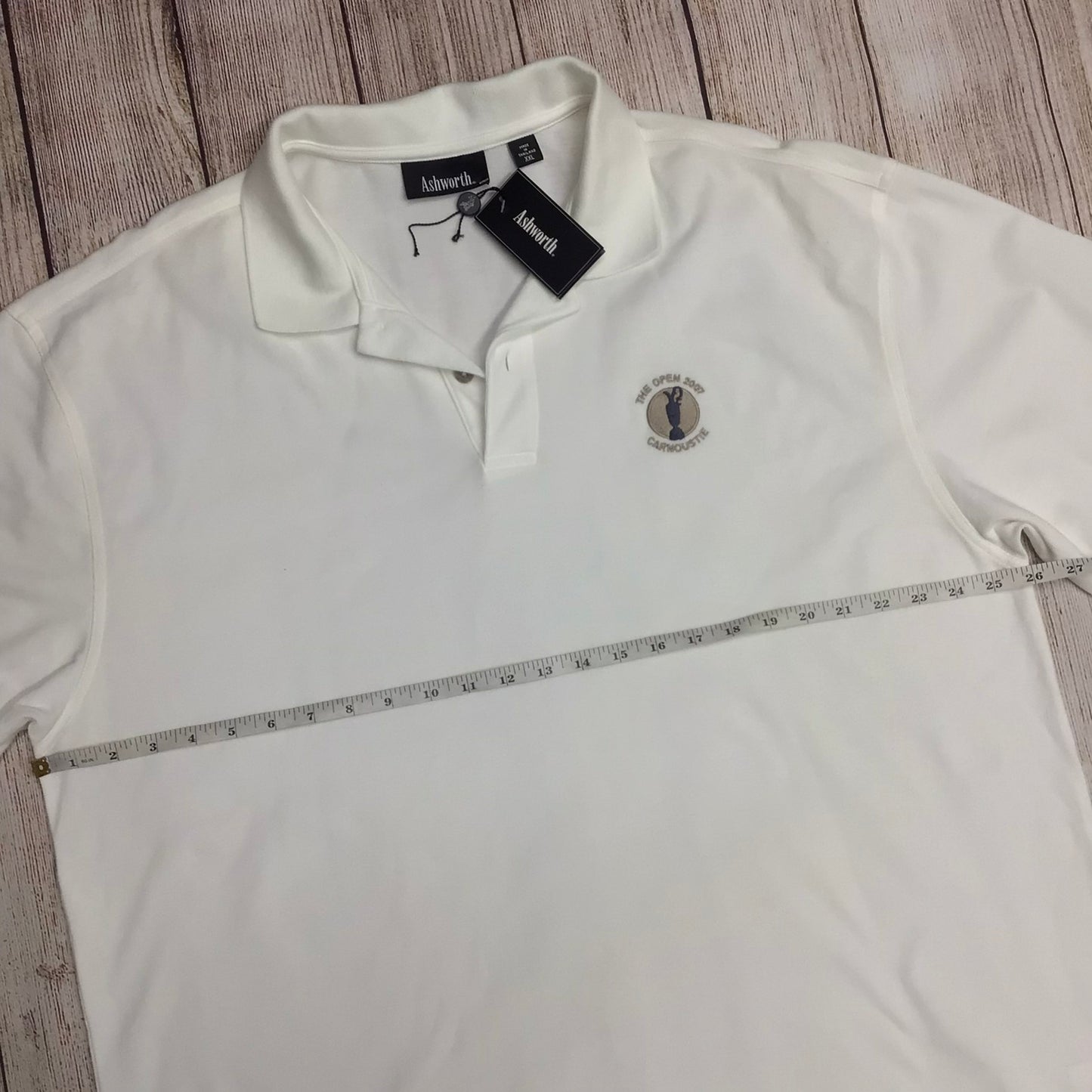 BNWT Ashworth White 'The Open 2007 Carnoustie' Polo Shirt Size XXL