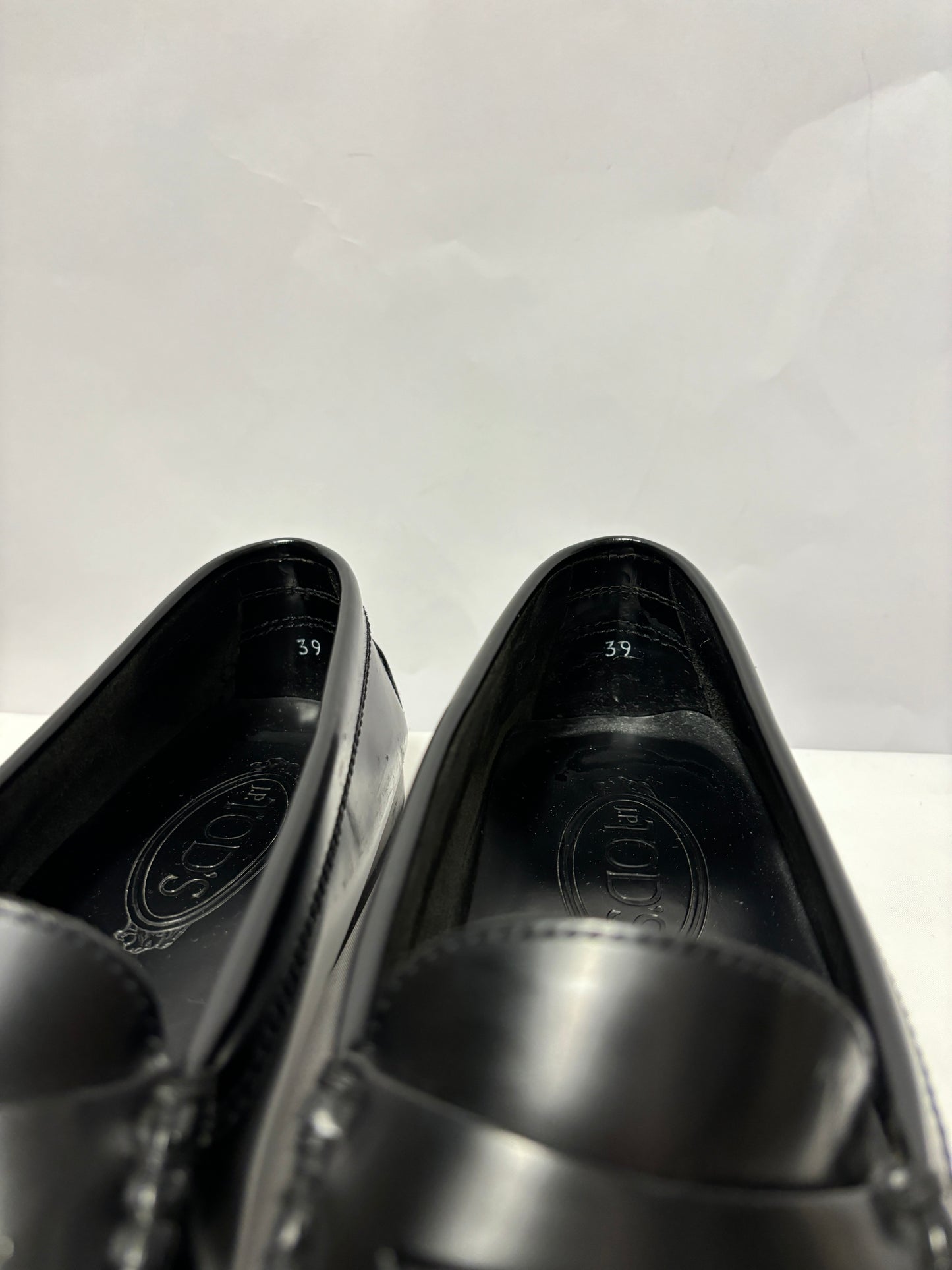 Tod's Black Leather Slip On Driving Shoes in Box 6/39