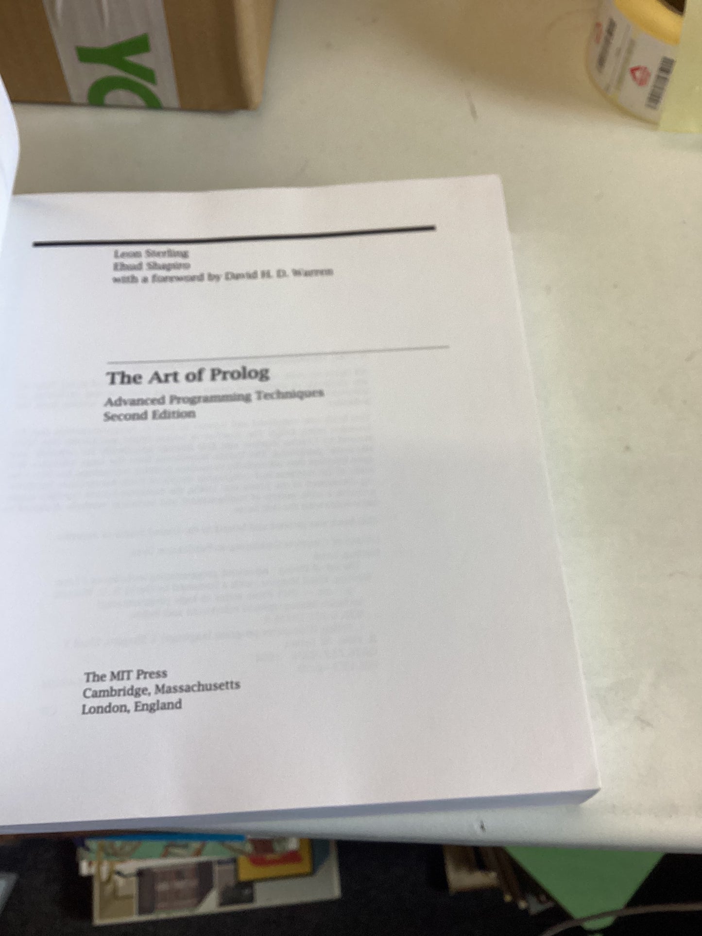 The Art of Prolog Second Edition Advanced Programming Techniques Leon Sterling and Ehud Shapiro