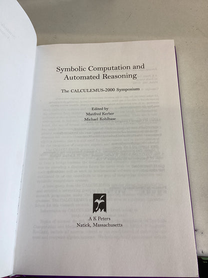 Symbolic Computation and Automated Reasoning Edited By Manfred Kerber Michael Kohlhase