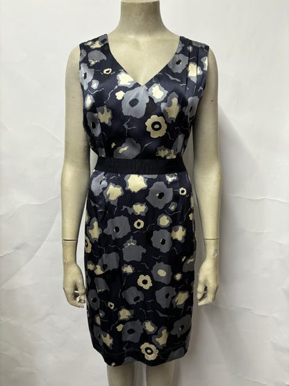 Jigsaw Blue Silk Poppy Print Dress UK10