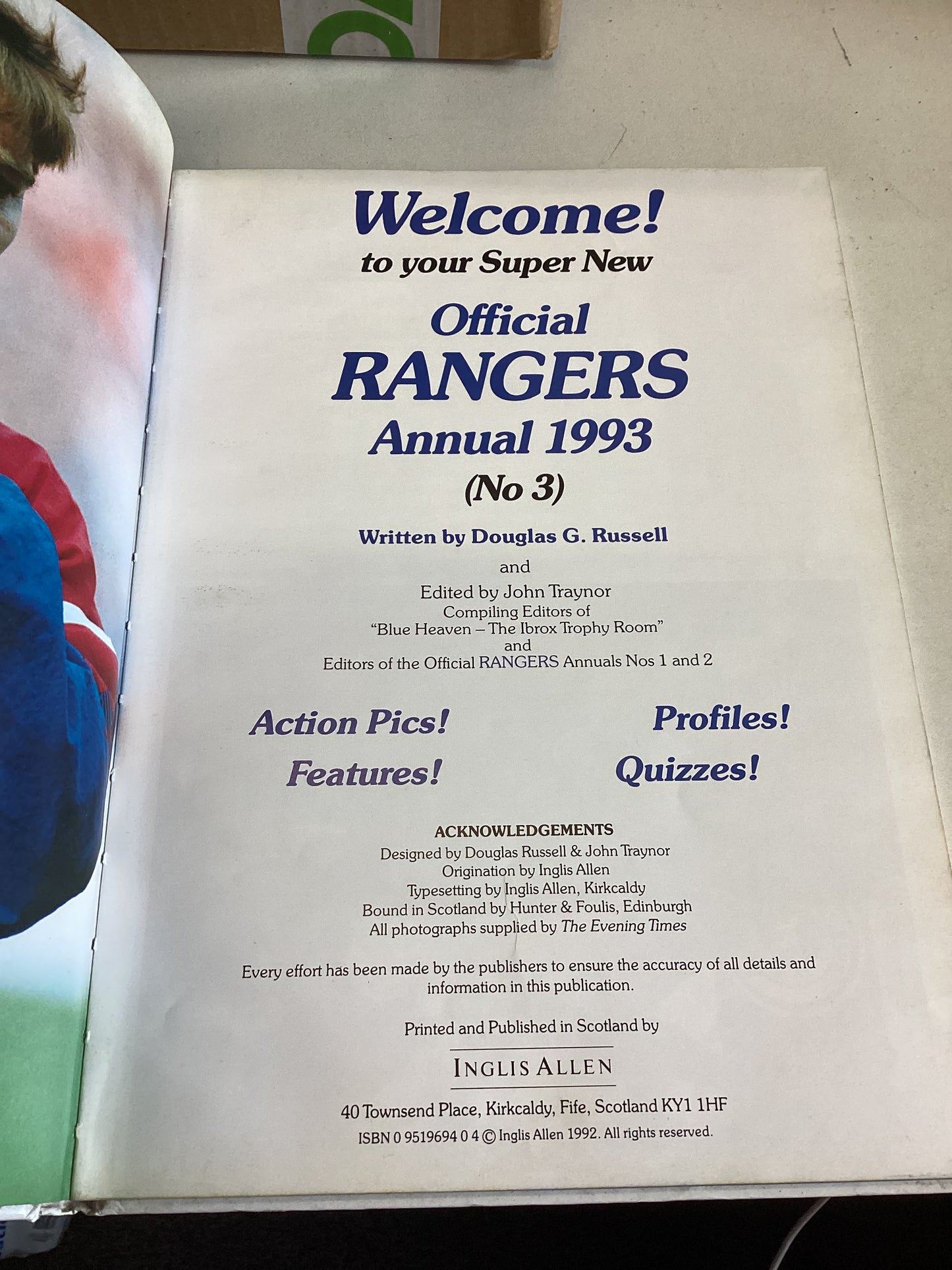 The Official Rangers Football Club Annual 1993 No 3