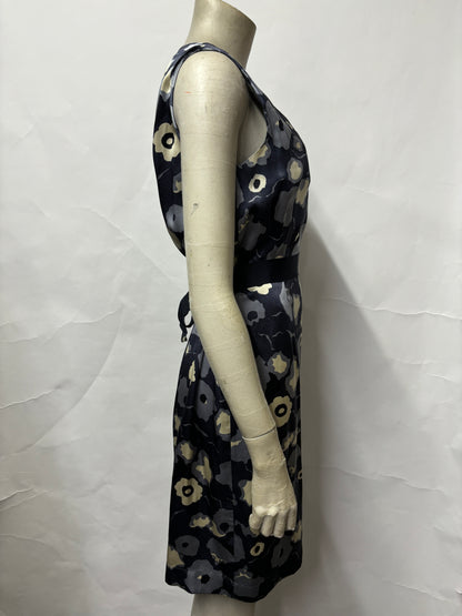 Jigsaw Blue Silk Poppy Print Dress UK10