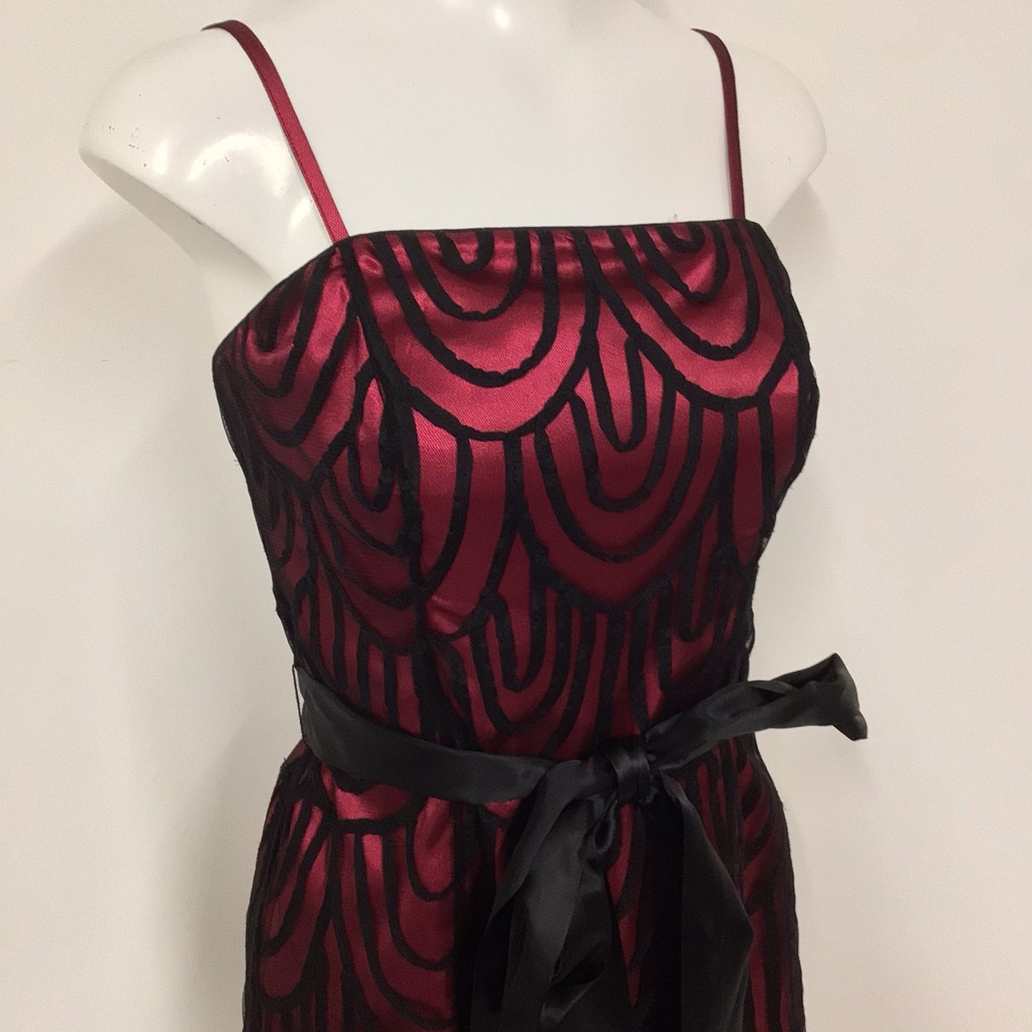 Pearce Fionda Pink & Black Dress w/Black Belt Size 10