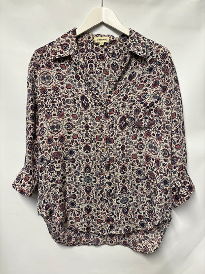 L’Agence Purple Silk Floral Shirt Medium