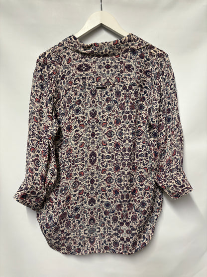 L’Agence Purple Silk Floral Shirt Medium