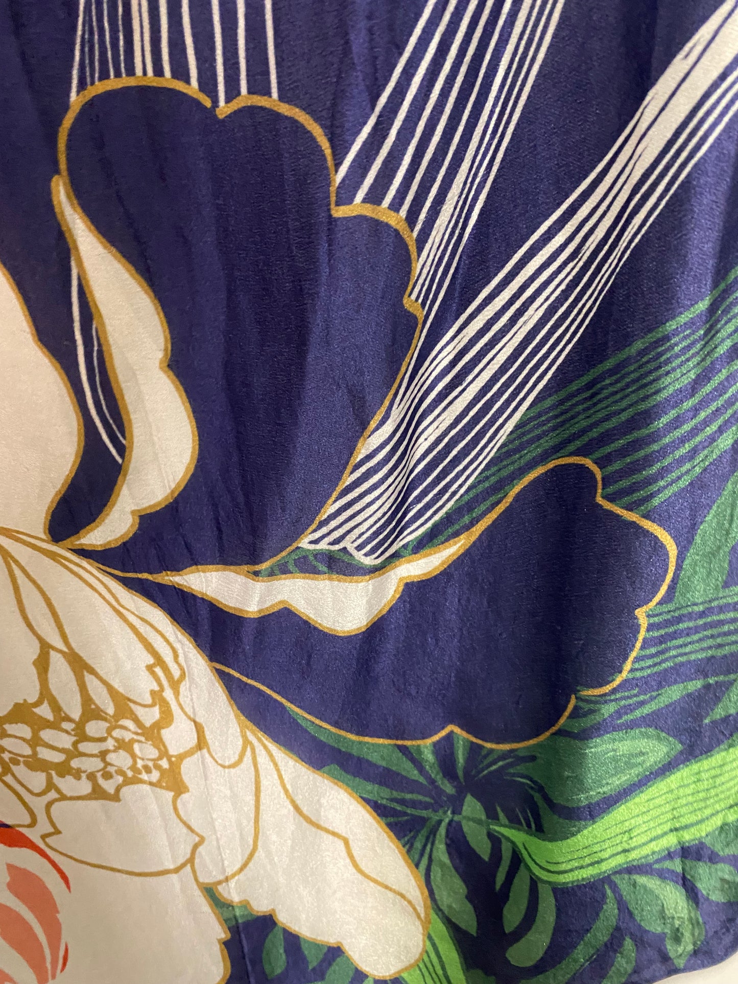 Biba Navy Floral Print Silk Scarf