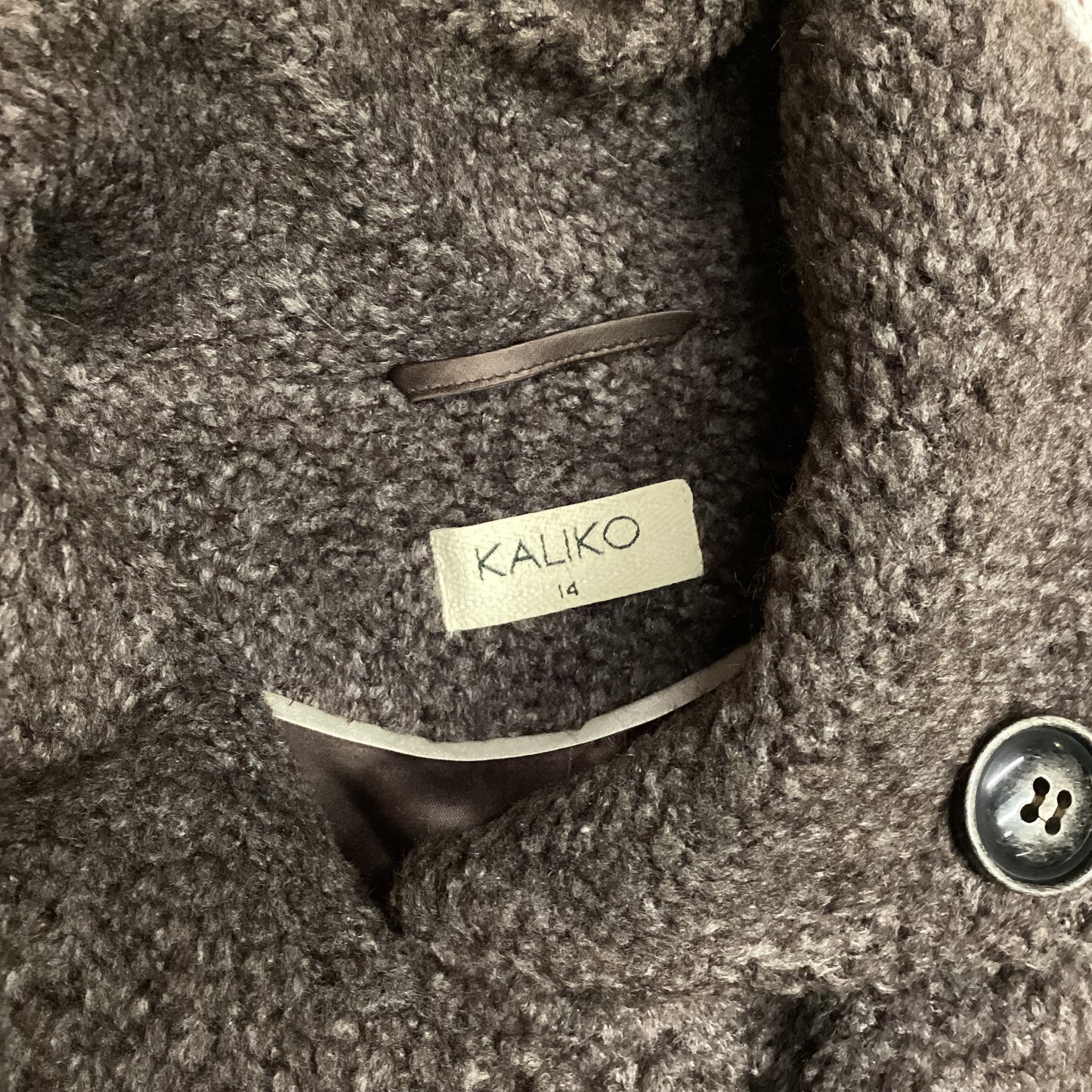 Kaliko Brown Wool Mohair Winter Coat Size 14