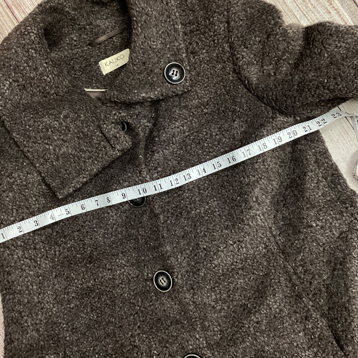 Kaliko Brown Wool Mohair Winter Coat Size 14