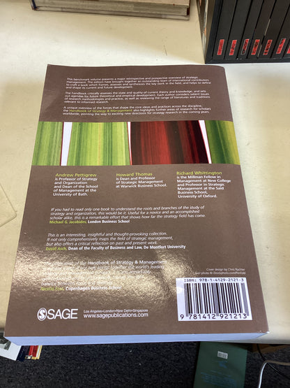 Strategy and Management Handbook Of Edited By Andrew Pettigrew Howard Thomas Richard Whittington