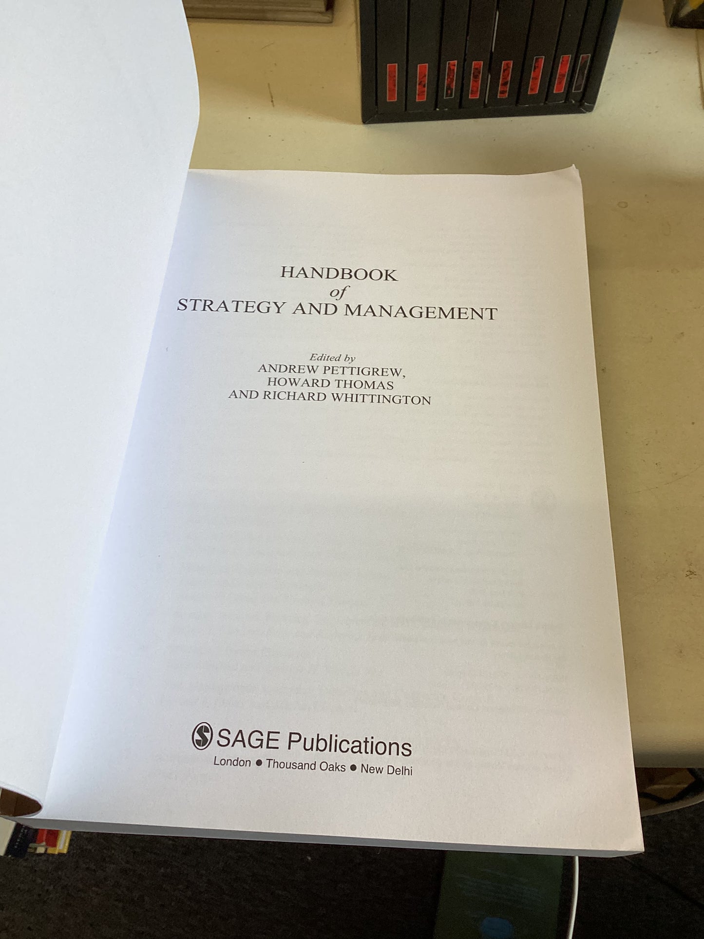 Strategy and Management Handbook Of Edited By Andrew Pettigrew Howard Thomas Richard Whittington