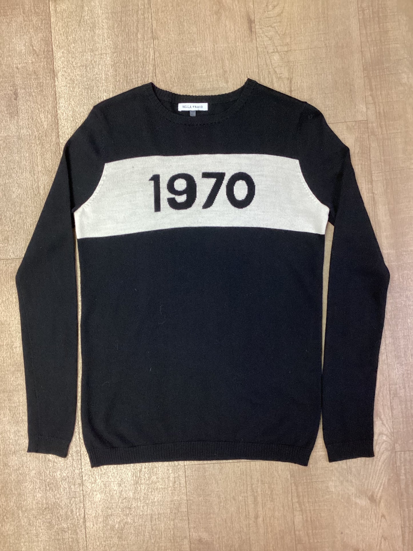 Bella Freud Black and White 1970 Wool Jumper Size S