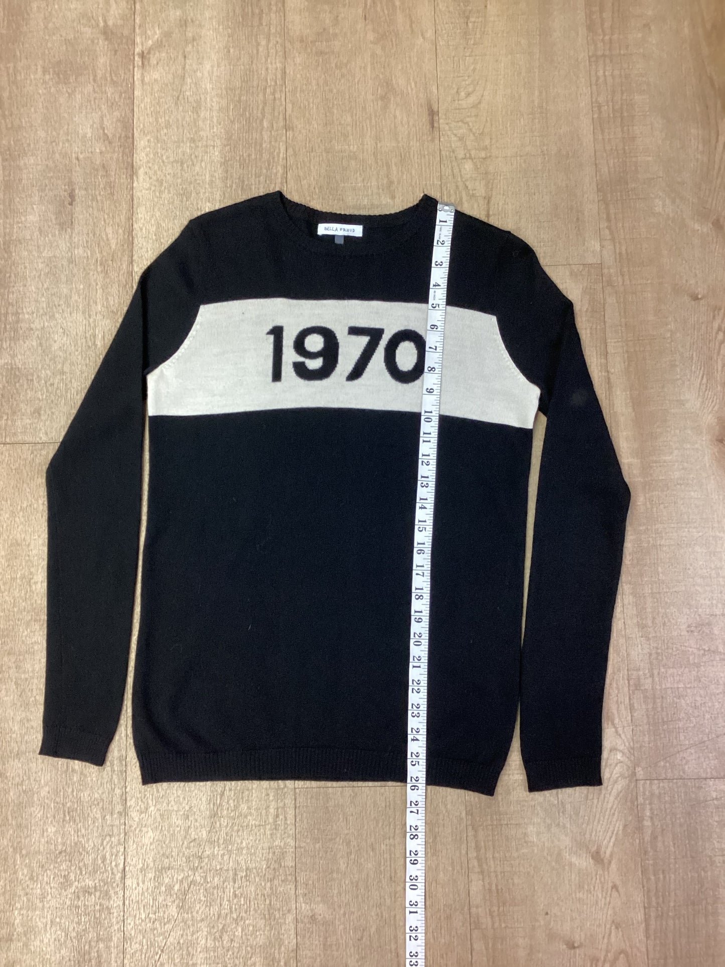 Bella Freud Black and White 1970 Wool Jumper Size S