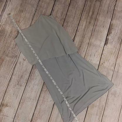 AllSaints Grey Mira Tiered Slip Dress 100% Silk Size UK 4
