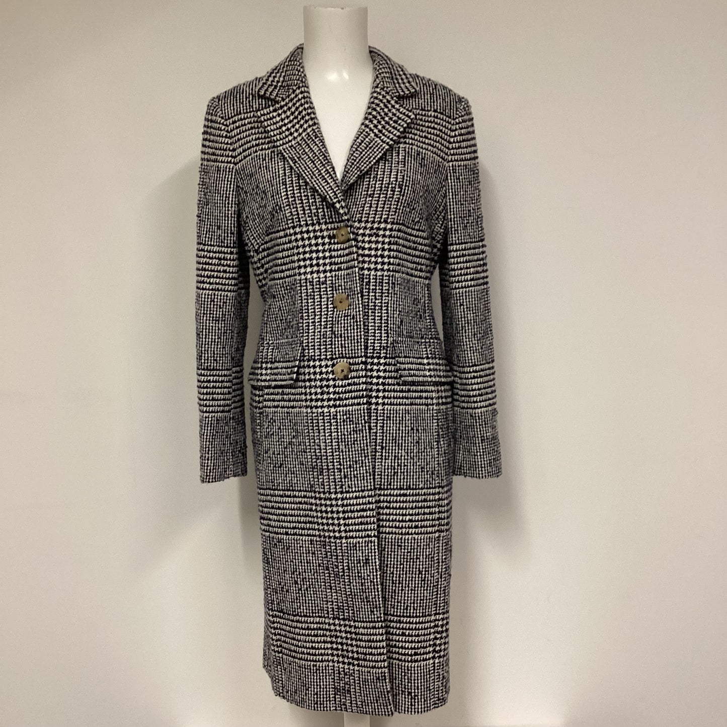 Baukjen Black And White Checked Coat Size 12