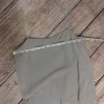 AllSaints Grey Mira Tiered Slip Dress 100% Silk Size UK 4