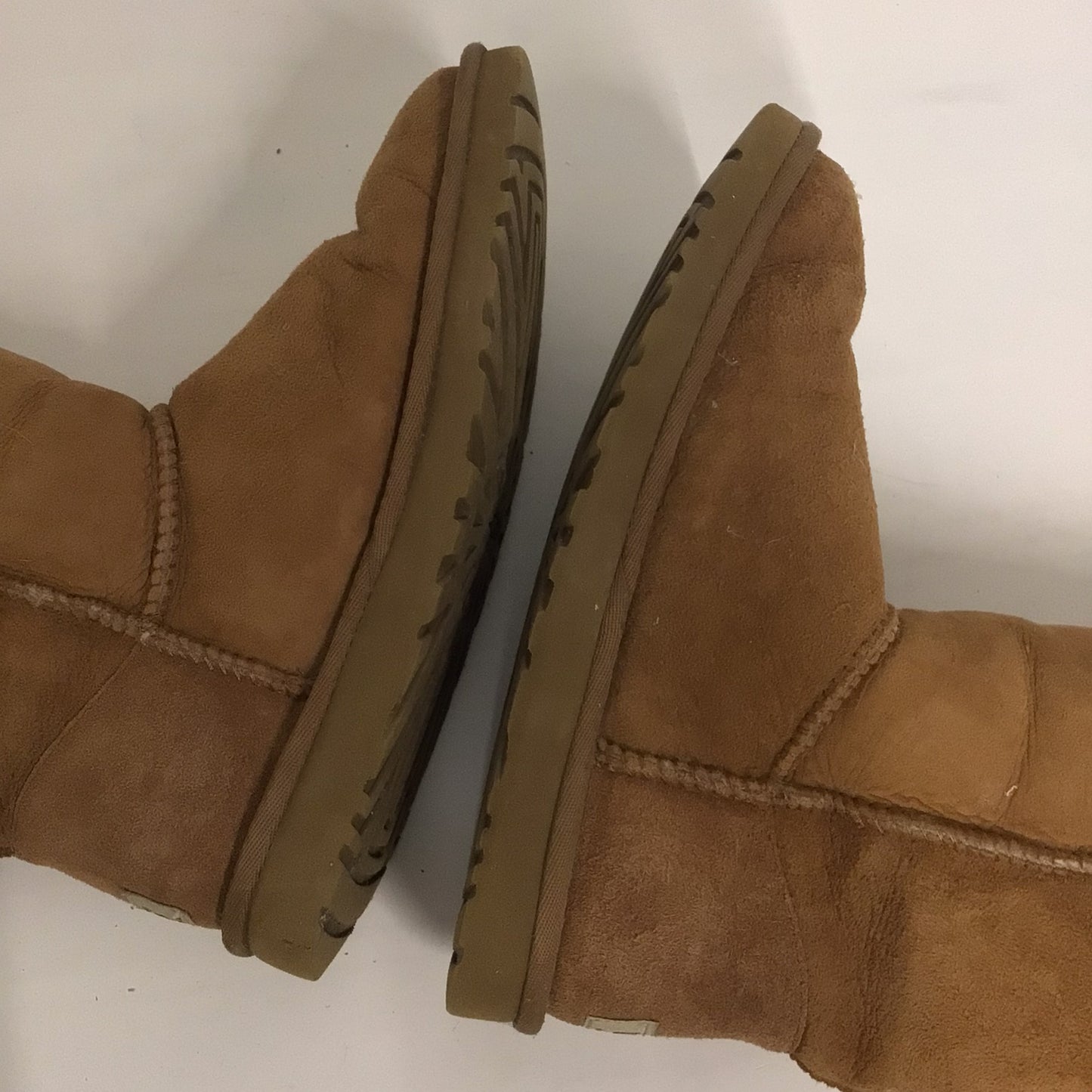 Ugg Australia Tan Brown 3 Button High Suede Shearling Boots Size 5.5 UK