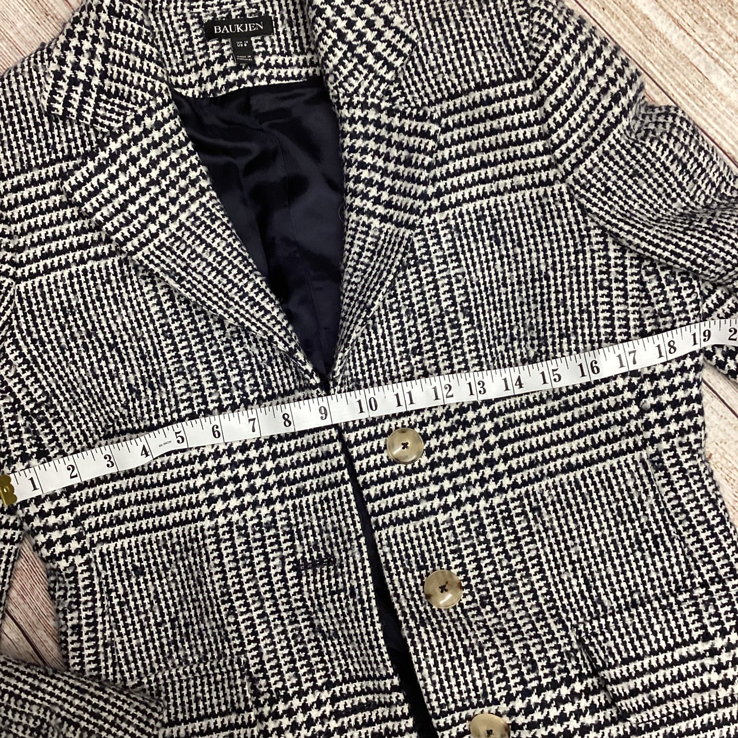 Baukjen Black And White Checked Coat Size 12