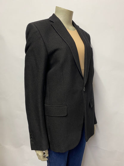 Jigsaw Black and Brown Oversized Fit Wool Blend Blazer 8
