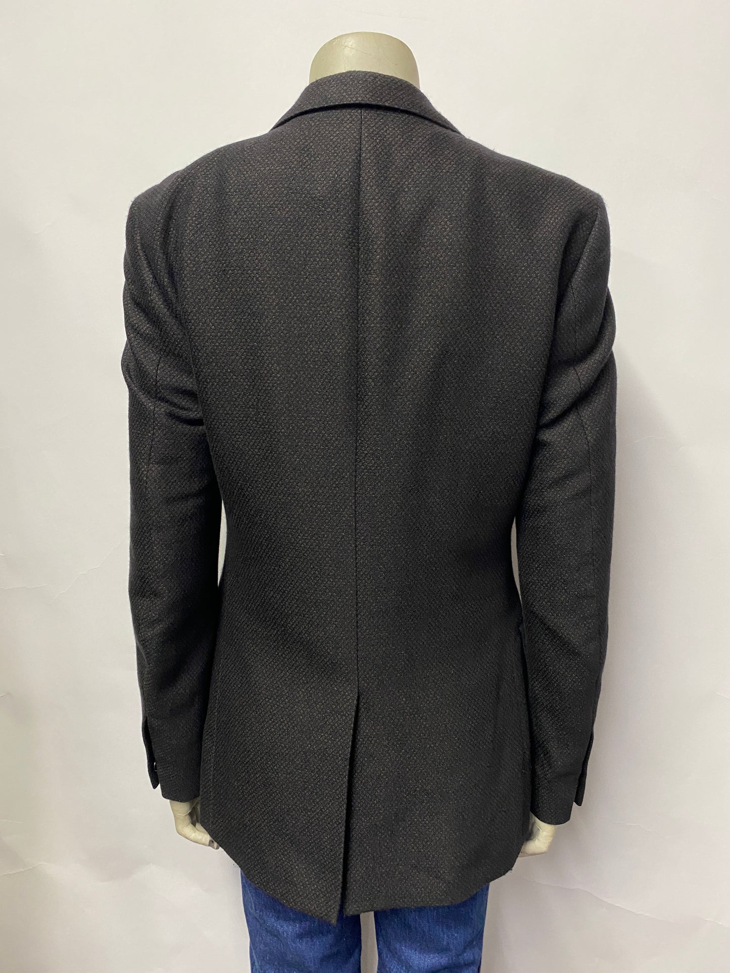 Jigsaw Black and Brown Oversized Fit Wool Blend Blazer 8