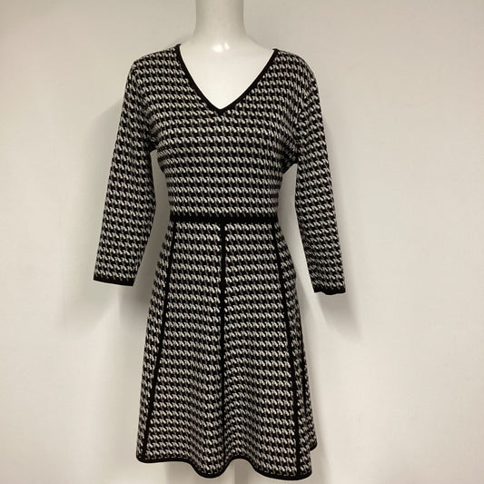 Fenn Wright Manson Black&White Houndstooth Dress Size L