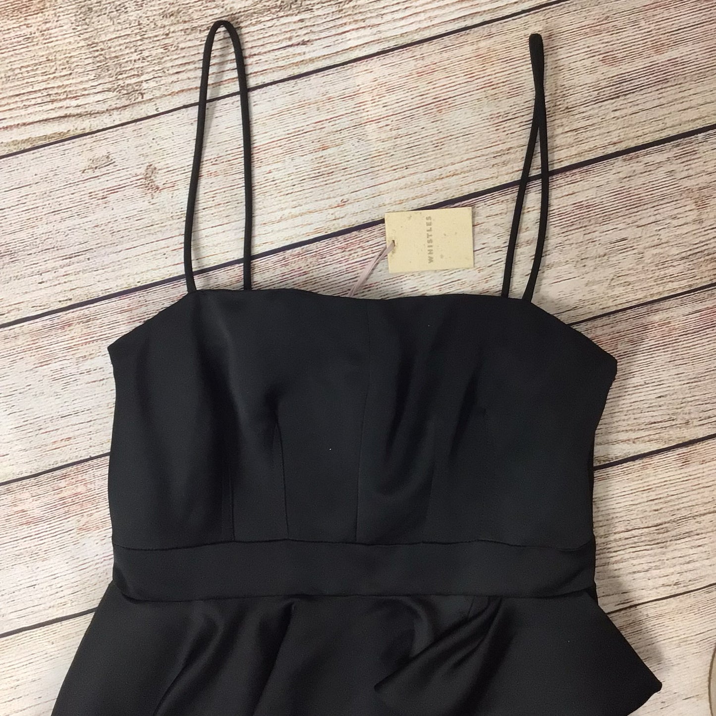 BNWT Whistles Black Mini Dress w/Hook & Eye Detail Size 12