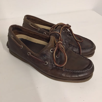 Timberland Brown Leather 2 Eyelet Deck Boat Shoes Size 7 UK