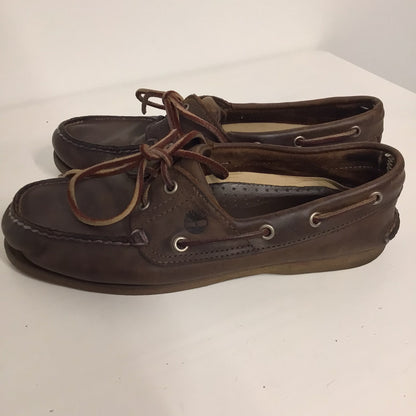 Timberland Brown Leather 2 Eyelet Deck Boat Shoes Size 7 UK