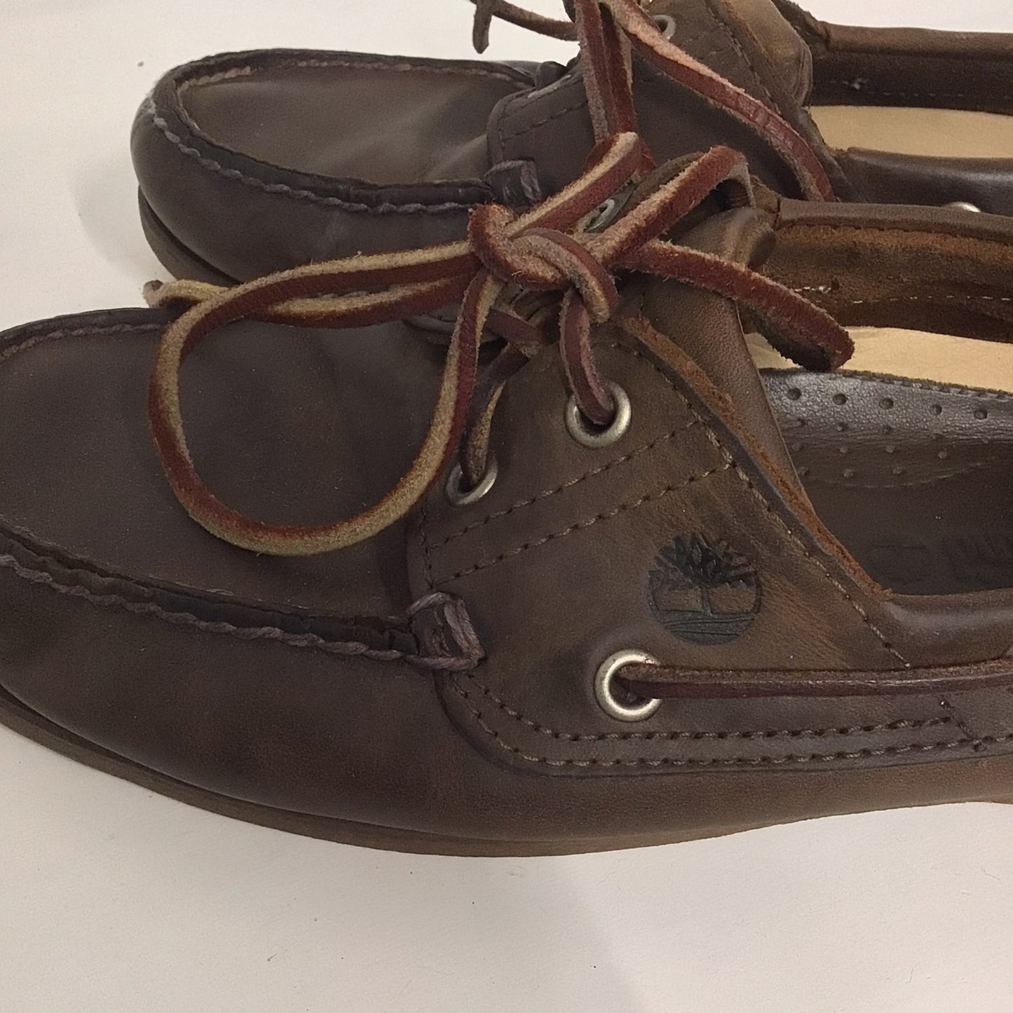 Timberland Brown Leather 2 Eyelet Deck Boat Shoes Size 7 UK