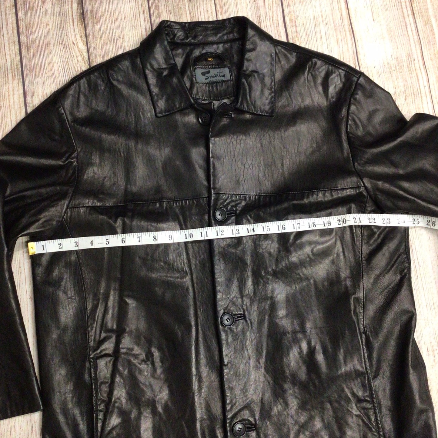 Smarty Switzerland Black Soft Leather Jacket Size 50