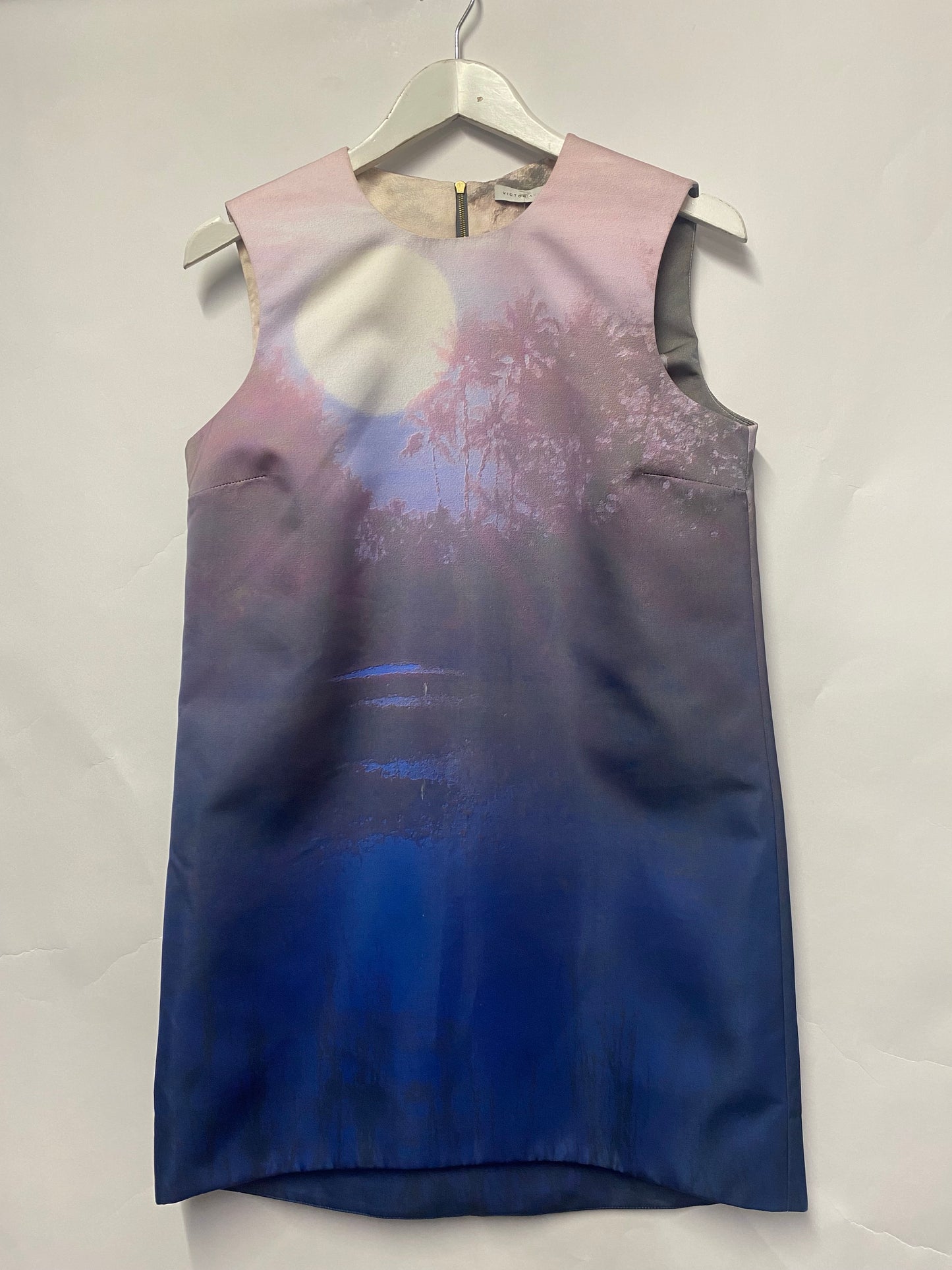 Victoria Beckham Blue and Pink Sun Dream Dress UK12 SS13