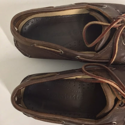 Timberland Brown Leather 2 Eyelet Deck Boat Shoes Size 7 UK