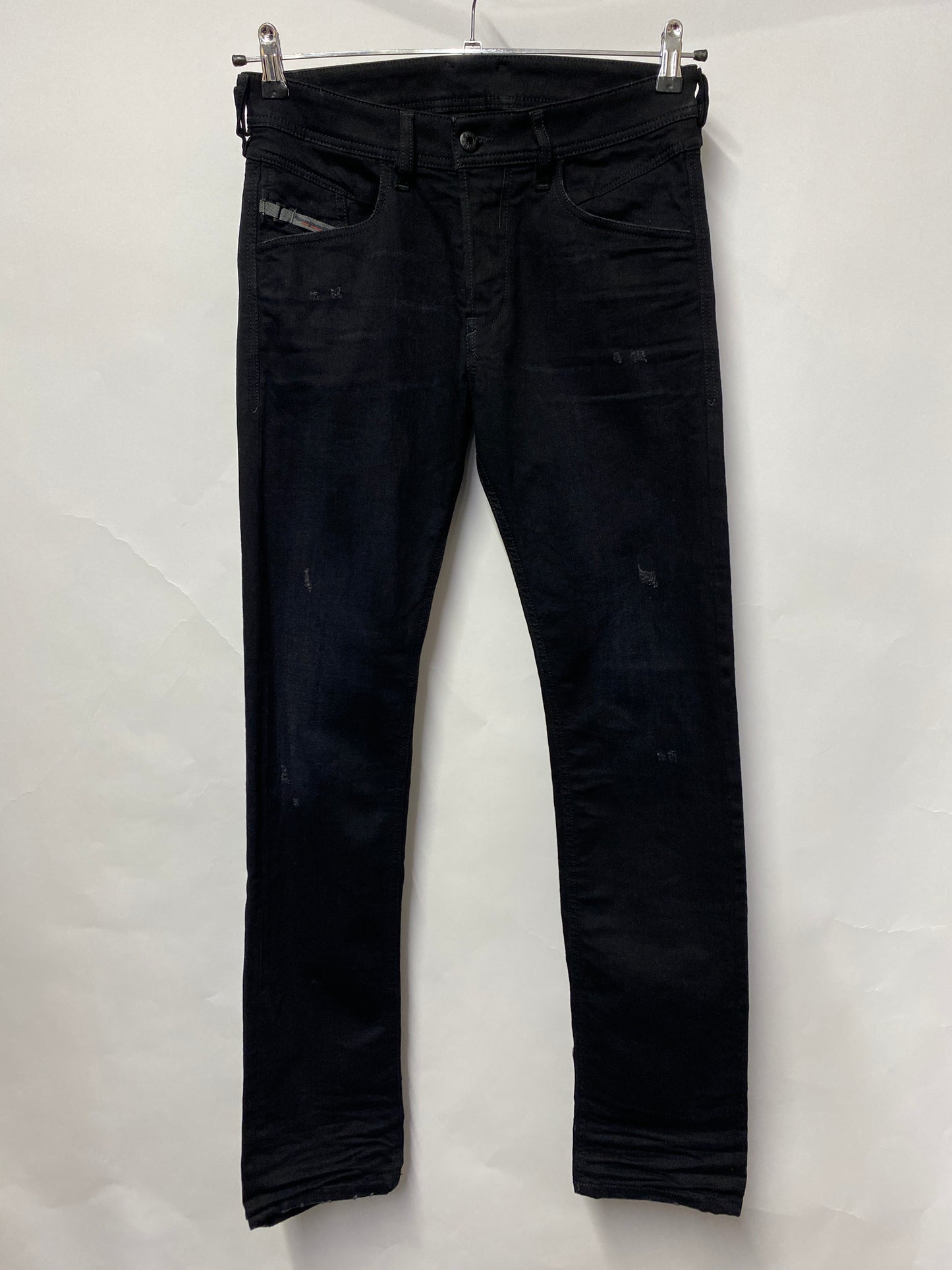 Diesel Black Stretch Denim Skinny Distressed Jeans 28