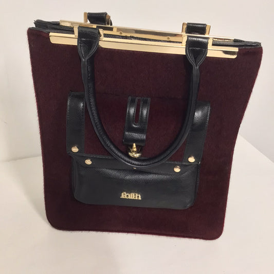 Faith Burgundy Red & Black Shoulder Bag