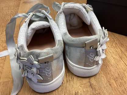 KG Kurt Geiger London White Glitter Sneakers Size UK 4