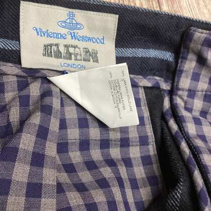 Vivienne Westwood Man Blue Pinstripe 100% Wool Trousers Size 44