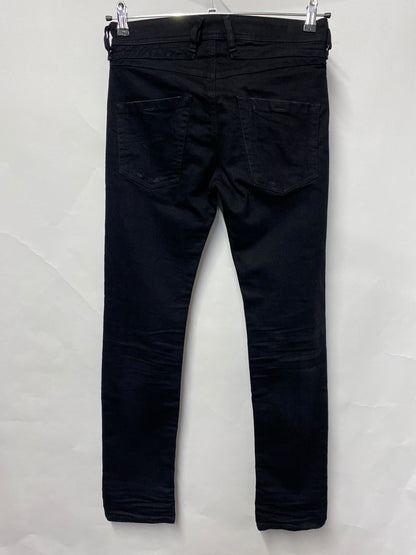 Diesel Black Stretch Denim Skinny Distressed Jeans 28