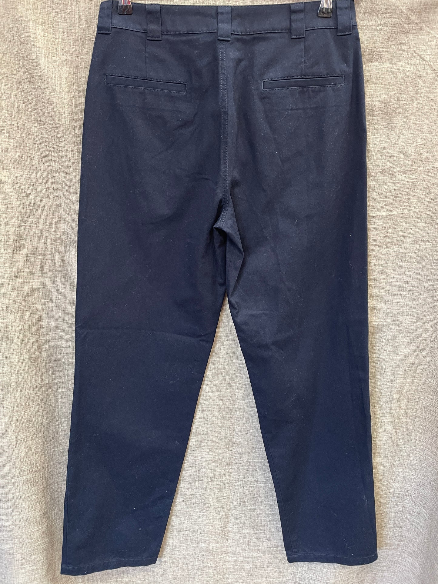 New with Tags Arket Navy Blue Cotton Straight Leg Trousers EU 46 Small