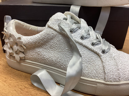 KG Kurt Geiger London White Glitter Sneakers Size UK 4