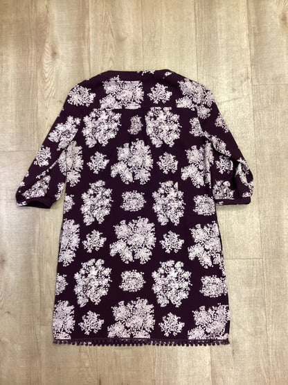 Laura Ashley Purple Floral Quarter Button-Up Dress Size 14