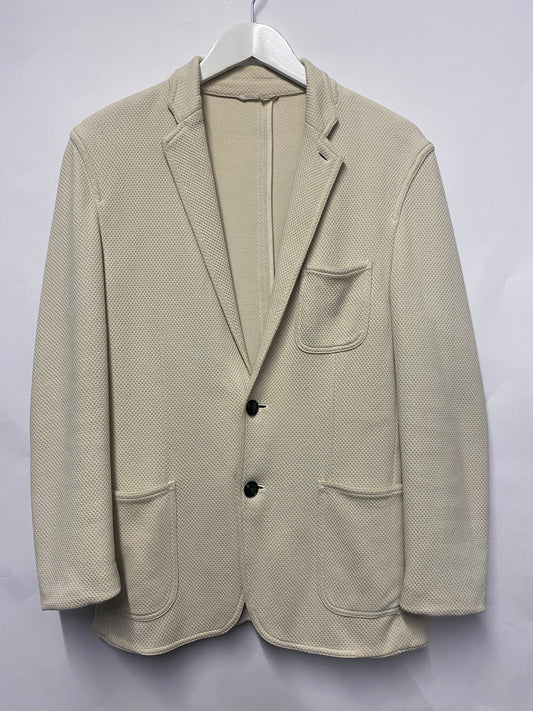 Reiss Cream Waffle Cotton Casual Blazer S