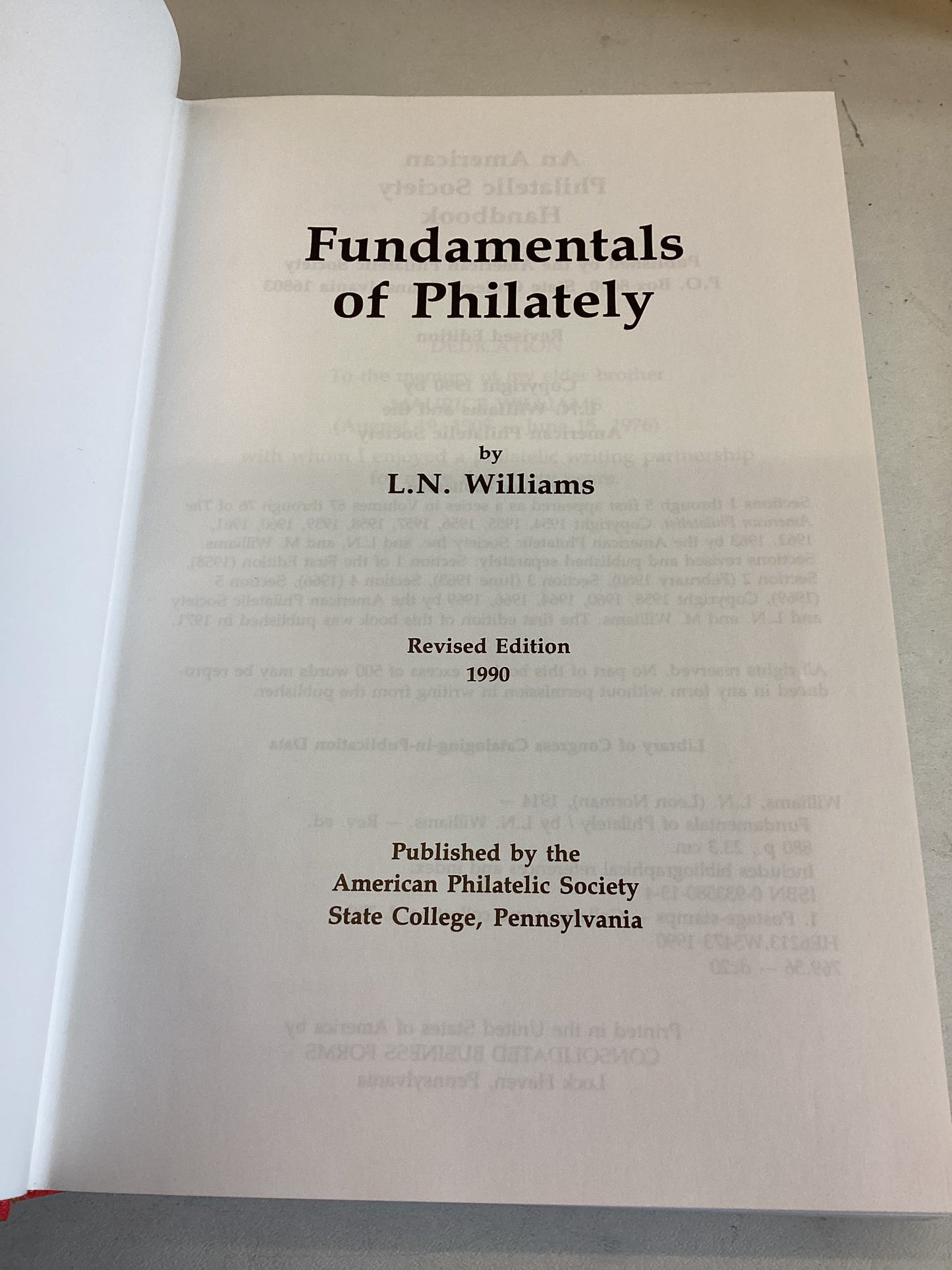 The Fundamentals of Philately Revised Edition L N Williams