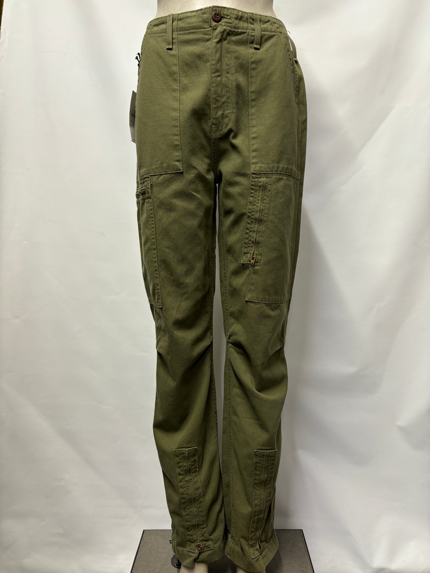 Re Done Green Cargo Trousers Small